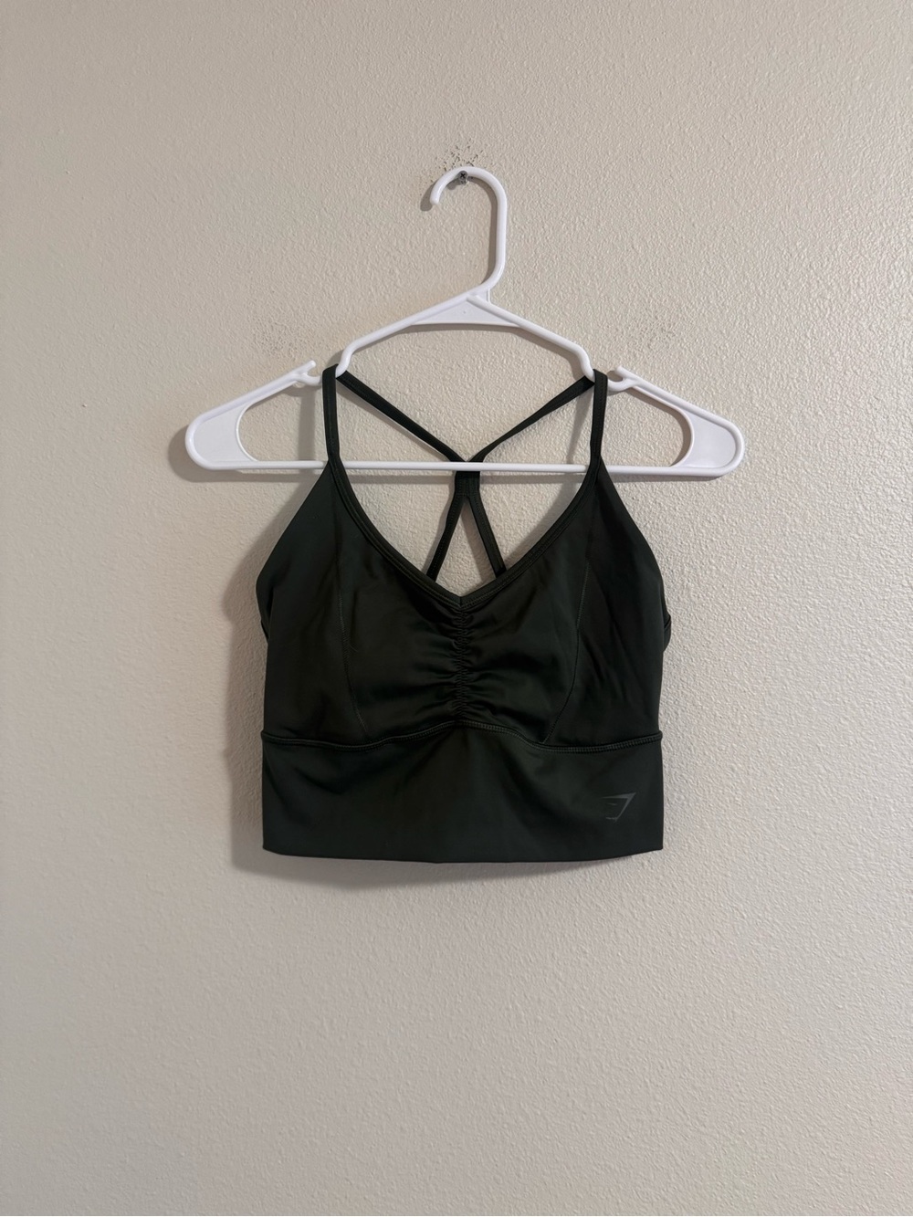 Gymshark green Ruched Longline Strappy Sports Bra